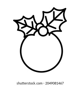 Christmas balls flat line icon. Christmas decorations isolated on white background. Outline sign for mobile concept and web design, store.