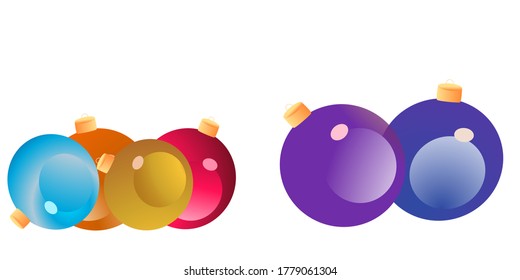 Christmas balls. In a flat style. For festive design.
