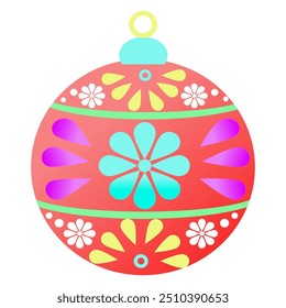 A christmas balls with flowers