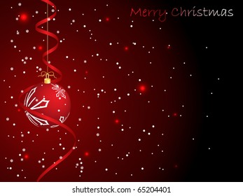 Christmas balls hanging with golden thread surrounded with ribbon