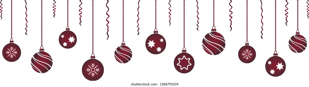 Christmas balls hanging vector background