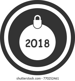 Christmas balls icon, dark circle sign design