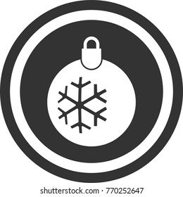Christmas balls icon  , dark circle sign design