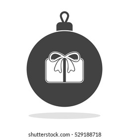 Christmas balls icon with gift vector EPS 10