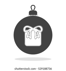 Christmas balls icon with gift vector EPS 10