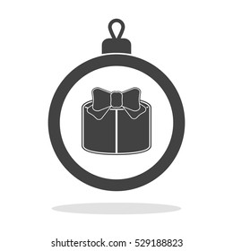 Christmas balls icon with gift vector EPS 10