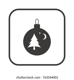 Christmas balls icon, isolated. Flat  design. 