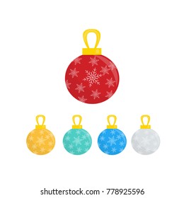 Christmas balls icon isolated vector illustration on white transparent background
