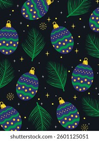 Christmas balls illustration vector background.