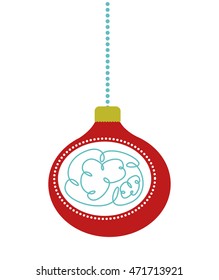 christmas balls isolated decoration vector illustration design