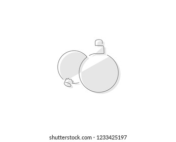 Christmas balls isolated line drawing, vector illustration design. Christmas collection.