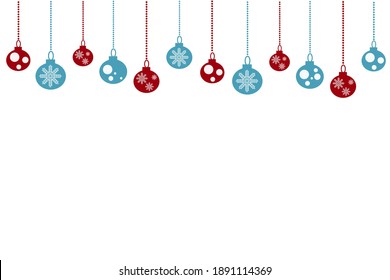 Christmas balls isolated on white background. Postcard, holiday.