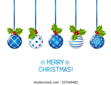 Christmas balls isolated on white