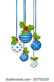 Christmas balls isolated on white