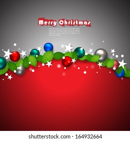 Christmas Balls and Leaves Concept Background