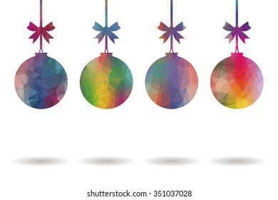 christmas balls low poly colorful