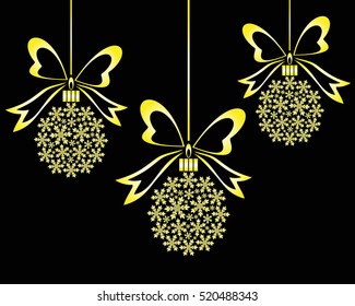 Christmas balls made of snowflakes