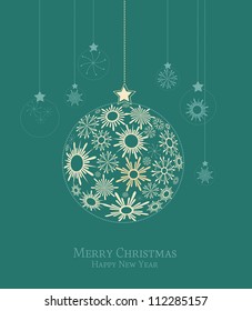 Christmas balls made from snowflakes  illustration