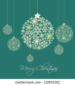 Christmas balls made from snowflakes vector illustration