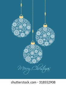 Bolas de Navidad hechas de copos de nieve ilustraciones vectoriales