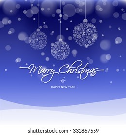 Christmas balls made from snowflakes vector illustration