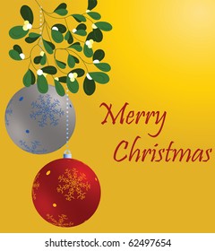 christmas balls with mistletoe