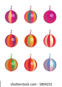 Christmas balls, Multi-color in vector format