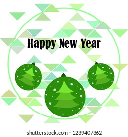 Christmas balls, New Year greeting card, vector background