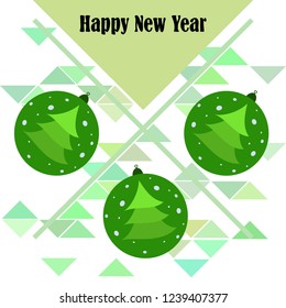 Christmas balls, New Year greeting card, vector background