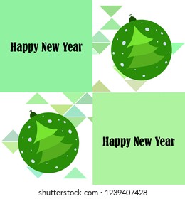Christmas balls, New Year greeting card, vector background