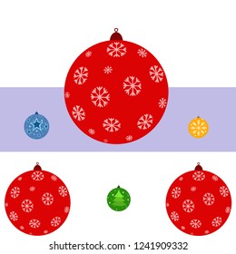 Christmas balls, New Year greeting card, vector background