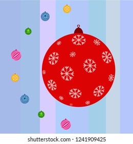 Christmas balls, New Year greeting card, vector background