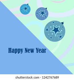 Christmas balls, New Year greeting card, vector background