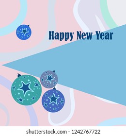 Christmas balls, New Year greeting card, vector background