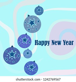 Christmas balls, New Year greeting card, vector background