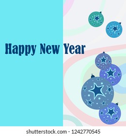 Christmas balls, New Year greeting card, vector background