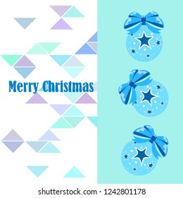 Christmas balls, New Year greeting card, vector background