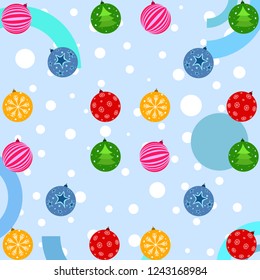 Christmas balls, New Year greeting card, vector background