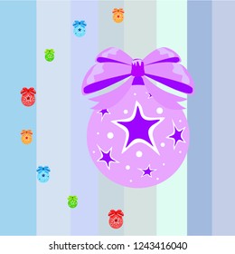 Christmas balls, New Year greeting card, vector background Christmas balls, New Year greeting card, vector background