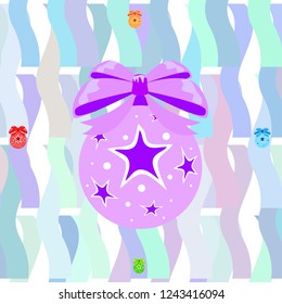 Christmas balls, New Year greeting card, vector background