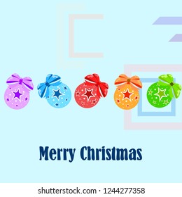 Christmas balls, New Year greeting card, vector background