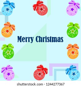 Christmas balls, New Year greeting card, vector background