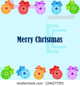 Christmas balls, New Year greeting card, vector background