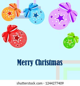 Christmas balls, New Year greeting card, vector background