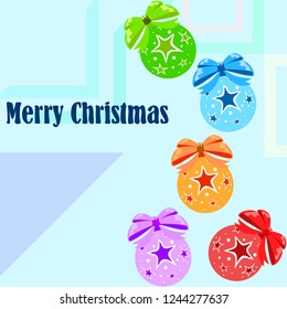Christmas balls, New Year greeting card, vector background