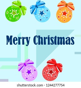 Christmas balls, New Year greeting card, vector background