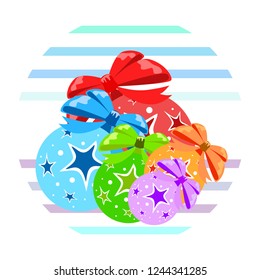 Christmas balls, New Year greeting card, vector background