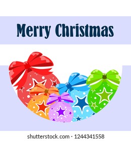 Christmas balls, New Year greeting card, vector background