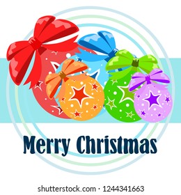 Christmas balls, New Year greeting card, vector background