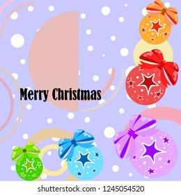 Christmas balls, New Year greeting card, vector background